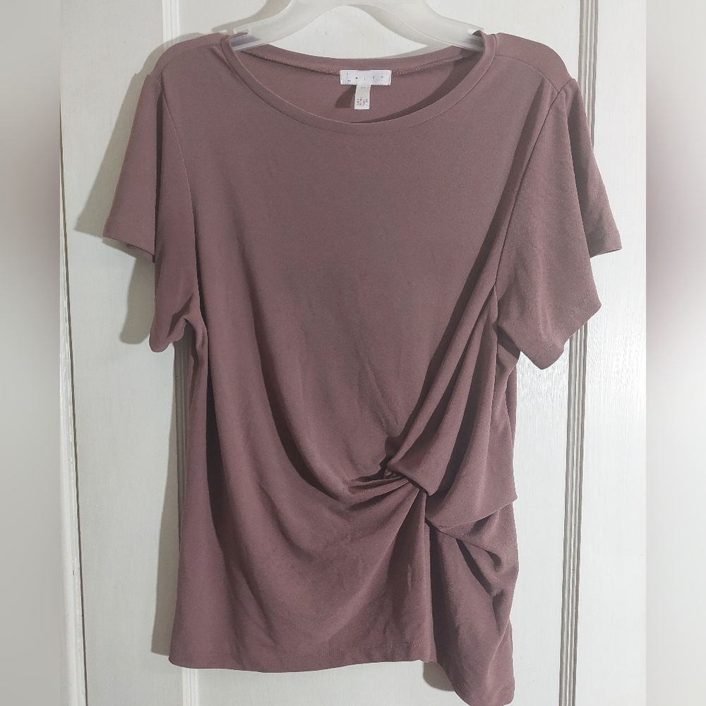 Leith Blouse Dusty Mauve Gathered Waist Size XS Extra Small Business Office Work